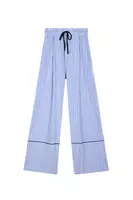 Sky Blue and White Striped Trousers  image