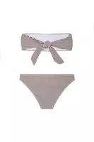 Set Bikini a Righe Marrone Cioccolato image