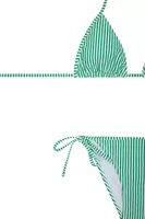 Emerald Green Striped Triangle Bikini Set  image