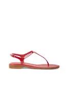 Ruby Red Patent Leather Thong Sandals image