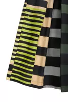 Khaki and Lime Green Pleated Skirt  image