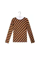 Mocha and Chocolate Brown Striped T-Shirt  image