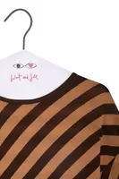 Mocha and Chocolate Brown Striped T-Shirt  image