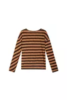 Mocha and Chocolate Brown Striped T-Shirt  image