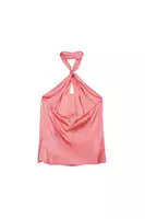 Coral Pink Halterneck Top image