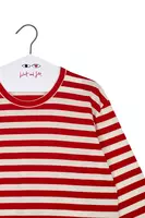 Lipstick Red and White Striped T-Shirt  image