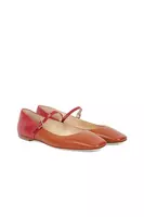 Red and Orange Colourblock Ballerinas  image