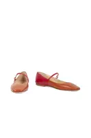 Red and Orange Colourblock Ballerinas  image