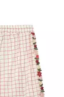 Check Trousers With Floral Trim  image