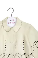 Chalk Perforated Leather Jacket  image