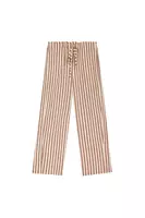 Mocha and Ivory Striped Cropped Trousers  image