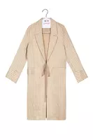 Tan and Cream Striped Overcoat image