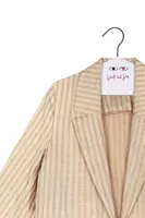 Tan and Cream Striped Overcoat image