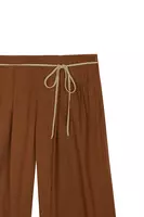 Pantaloni in Voile Marrone Cannella image