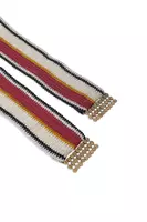 Grey and Pomegranate Red Striped Tie Belt  image