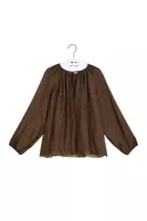 Blusa in Chiffon Marrone Cioccolato image