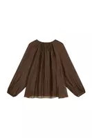 Blusa in Chiffon Marrone Cioccolato image