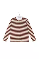 Brown and White Striped T-Shirt  image