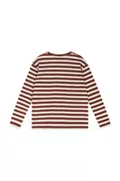 Brown and White Striped T-Shirt  image