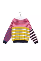 Maglione a Righe e Zig Zag Multicolore image