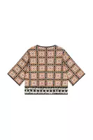 Maglione in Maglia Jacquard Geometrica Floreale image