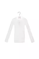 White Henley Knit Top  image