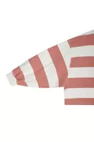 Strawberry Pink and White Striped Sweatshirt  image