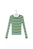 Maglione a Coste a Righe Verde Smeraldo image