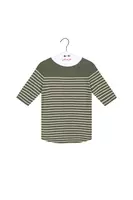 Dusty Green and Ivory Striped T-Shirt  image