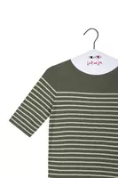 Dusty Green and Ivory Striped T-Shirt  image