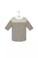 Beige and Black Striped T-Shirt  image