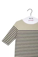 Beige and Black Striped T-Shirt  image