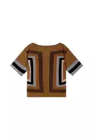 Chocolate Brown Geometric Short Sleeved Sweater image