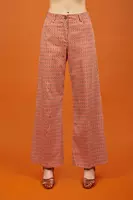 Brick and Chocolate Brown Patterned Trousers  image