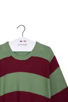 Maglione a Righe Verde Salvia e Bordeaux image