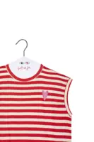 Lipstick Red and White Striped Heart T-Shirt  image