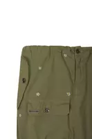 Khaki Daisy Embroidered Cargo Mini Skirt  image