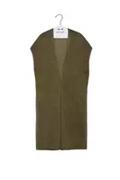 Gilet Lungo in Maglia Metallizzata Verde Kaki image