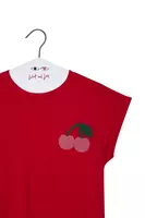 Lipstick Red Textured Cherry T-Shirt  image