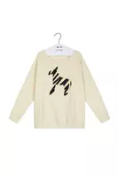 Ivory Textured Zebra Sweatshirt  image