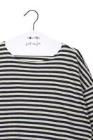 Navy Blue and Ivory Striped T-Shirt  image