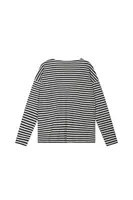 Navy Blue and Ivory Striped T-Shirt  image