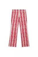 Pantaloni Corti con Ricamo Floreale Rosso Acceso image