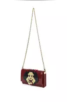 Ruby Red Cartoon Girl Building Block Clutch Bag image