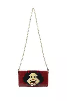 Ruby Red Cartoon Girl Building Block Clutch Bag image