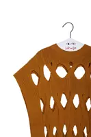 Cognac Open Knit Sweater image