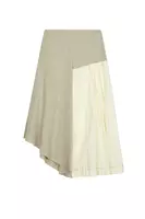 Pale Taupe and White Contrast Handkerchief Skirt  image