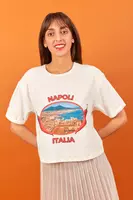 Napoli Postcard Printed T-Shirt  image