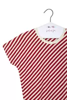 Ruby Red Diagonal Striped Asymmetrical T-Shirt  image