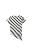 Navy Blue Diagonal Striped Asymmetrical T-Shirt  image